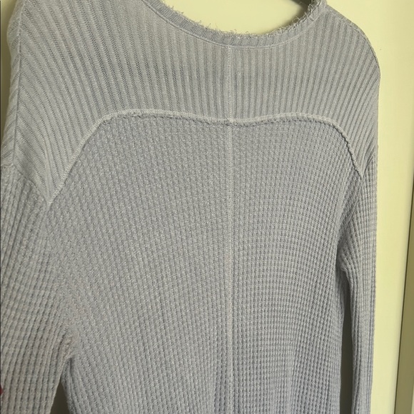 Free People Purple Ribbed Asymmetrical Long Sleeve Top - Picture 11 of 13